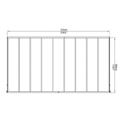 10x18 Palram Canopia Sierra White Patio Cover -Halls || Lifetime || Keter Sales 703123 palram sierra patio cover roof white 3x5 46 drawing2