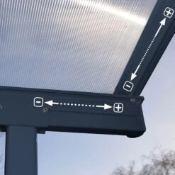 10x24 Palram Canopia Sierra Grey Patio Cover -Halls || Lifetime || Keter Sales 703188 palram sierra patio cover roof grey 3x7 3 adjusting poles