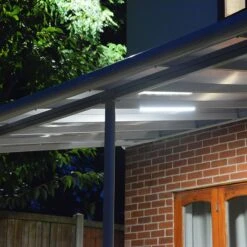 10x24 Palram Canopia Sierra White Patio Cover -Halls || Lifetime || Keter Sales 703194 palram sierra patio cover roof white 3x7 3 lighting1