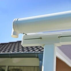 10x30 Palram Canopia Sierra White Patio Cover -Halls || Lifetime || Keter Sales 703196 palram sierra patio cover roof white 3x9 15 guttering