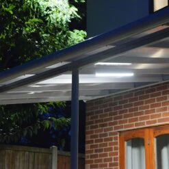 10x30 Palram Canopia Sierra White Patio Cover -Halls || Lifetime || Keter Sales 703196 palram sierra patio cover roof white 3x9 15 lighting1
