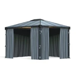 Palram Canopia Palermo 3000/ 3600 Gazebo Curtains -Halls || Lifetime || Keter Sales 703319 palram canopia palermo 3000 3600 gazebo curtains cutout1 min