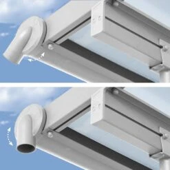 7' X 7' Palram Canopia Sierra White Clear Patio Cover (2.28m X 2.25m) -Halls || Lifetime || Keter Sales 703348 7x7 palram sierra white patio cover close up2 min 1