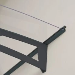 Palram Canopia Aquila 3000 Grey Clear Door Canopy -Halls || Lifetime || Keter Sales 703408 palram aquila 3000 grey clear door canopy close up1 min 1