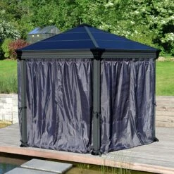 Palram Canopia Gazebo Curtains Set For Roma And Monaco Gazebos