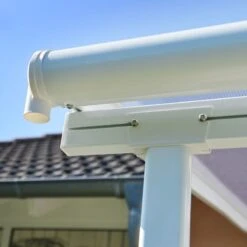 7' X 22' Palram Canopia Sierra White Clear Patio Cover (2.28m X 6.71m) -Halls || Lifetime || Keter Sales 703482 7x22 palram sierra white patio cover close up2 min 1