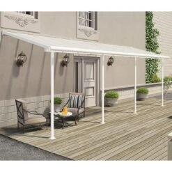 7' X 22' Palram Canopia Sierra White Clear Patio Cover (2.28m X 6.71m)
