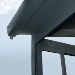 10x14 Palram Canopia SanRemo Grey Lean-To Conservatory -Halls || Lifetime || Keter Sales 703708 palram sanremo lean to conservatory 3x4 25 grey guttering