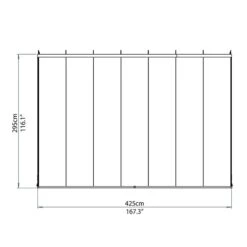 10x14 Palram Canopia SanRemo Grey Lean-To Conservatory -Halls || Lifetime || Keter Sales 703708 3x4 25 palram sanremo grey lean to conservatory drawing1