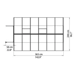 8'x12' Palram Canopia Bella Large Walk In Silver Aluminium Framed Greenhouse (2.4x3.6m) -Halls || Lifetime || Keter Sales 703730 08