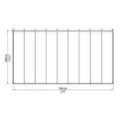10x18 Palram Canopia SanRemo White Lean-To Conservatory -Halls || Lifetime || Keter Sales 703992 palram supremo lean to conservatory 3x5 46 white drawing3