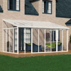 10x18 Palram Canopia SanRemo White Lean-To Conservatory