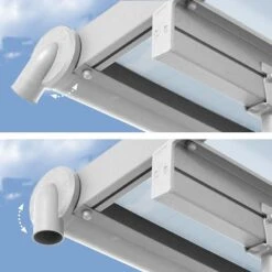 10x10 Palram Canopia Olympia White Patio Cover With Clear Panels -Halls || Lifetime || Keter Sales 704216 palram olympia patio cover roof white 3x3 05 adjustable gutters