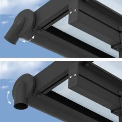 10x14 Palram Canopia Olympia Grey Patio Cover With Clear Panels -Halls || Lifetime || Keter Sales 704217 palram olympia patio cover roof grey 3x4 25 adjustable gutters