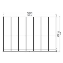 10x14 Palram Canopia Olympia Grey Patio Cover With Clear Panels -Halls || Lifetime || Keter Sales 704217 palram olympia patio cover roof grey 3x4 25 drawing1