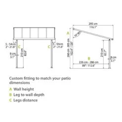 10x14 Palram Canopia Olympia White Patio Cover With Clear Panels -Halls || Lifetime || Keter Sales 704218 palram olympia patio cover roof white 3x4 25 drawing3