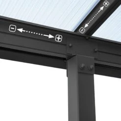 10x18 Palram Canopia Olympia Grey Patio Cover With Clear Panels -Halls || Lifetime || Keter Sales 704219 palram olympia patio cover roof grey 3x5 46 adjustable poles