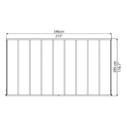 10x18 Palram Canopia Olympia Grey Patio Cover With Clear Panels -Halls || Lifetime || Keter Sales 704219 palram olympia patio cover roof grey 3x5 46 drawing2