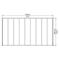 10x18 Palram Canopia Olympia White Patio Cover With Clear Panels -Halls || Lifetime || Keter Sales 704220 palram olympia patio cover roof white 3x5 46 drawing2