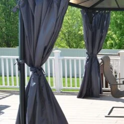 Palram Canopia Palermo 4300 Gazebo Curtains -Halls || Lifetime || Keter Sales 704236 palram canopia palermo 4300 gazebo curtains close up1 min