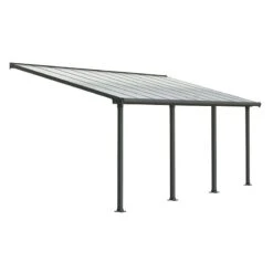 10x20 Palram Canopia Olympia Grey Patio Cover With Clear Panels -Halls || Lifetime || Keter Sales 704351 palram olympia patio cover roof grey 3x6 1 cutout