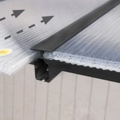 10x20 Palram Canopia Olympia Grey Patio Cover With Clear Panels -Halls || Lifetime || Keter Sales 704351 palram olympia patio cover roof grey 3x6 1 sliding panels