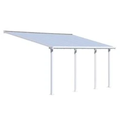 10x20 Palram Canopia Olympia White Patio Cover With Clear Panels -Halls || Lifetime || Keter Sales 704352 palram olympia patio cover roof white 3x6 1 cutout