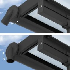 10' X 32' Palram Canopia Olympia Grey Patio Cover With Clear Panels (2.95m X 9.80m) -Halls || Lifetime || Keter Sales 704360 10x32 palram olympia grey patio cover clear panels close up2 min 1