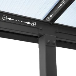 10' X 32' Palram Canopia Olympia Grey Patio Cover With Clear Panels (2.95m X 9.80m) -Halls || Lifetime || Keter Sales 704360 10x32 palram olympia grey patio cover clear panels close up3 min 1