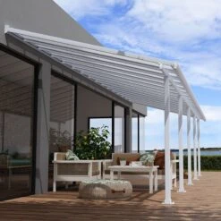 10' X 32' Palram Canopia Olympia White Patio Cover With Clear Panels (2.95m X 9.80m)