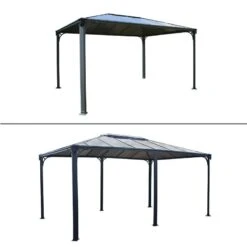 16x12 Palram Canopia Martinique 5000 Grey Garden Gazebo -Halls || Lifetime || Keter Sales 704672 palram martinique 5000 grey garden gazebo cutout2