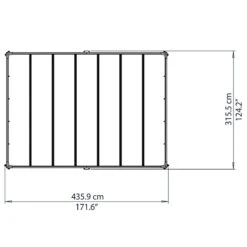 14x10 Palram Canopia Milano 4300 Grey Garden Gazebo -Halls || Lifetime || Keter Sales 704673 palram milano 4300 grey garden gazebo drawing2