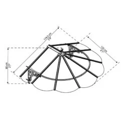 6' X 4' Palram Canopia Iris 1780 Black Door Canopy (1.75m X 1.25m) -Halls || Lifetime || Keter Sales 704742 canopy iris 1780 black clear drawing min 1