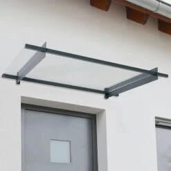 Palram Canopia Nancy 1500 Grey Door Canopy -Halls || Lifetime || Keter Sales 704743 palram nancy 1500 door canopy grey no2