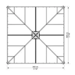 12x12 Palram Canopia Ledro 3600 Enclosed Grey Gazebo 19 12x12 Palram Canopia Ledro 3600 Enclosed Grey Gazebo -Halls || Lifetime || Keter Sales 704745 palram ledro 3600 enclosed grey gazebo drawing2