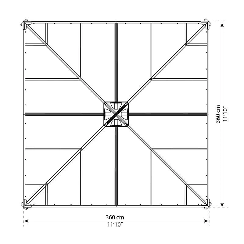 12x12 Palram Canopia Ledro 3600 Enclosed Grey Gazebo 4 12x12 Palram Canopia Ledro 3600 Enclosed Grey Gazebo - Image 4