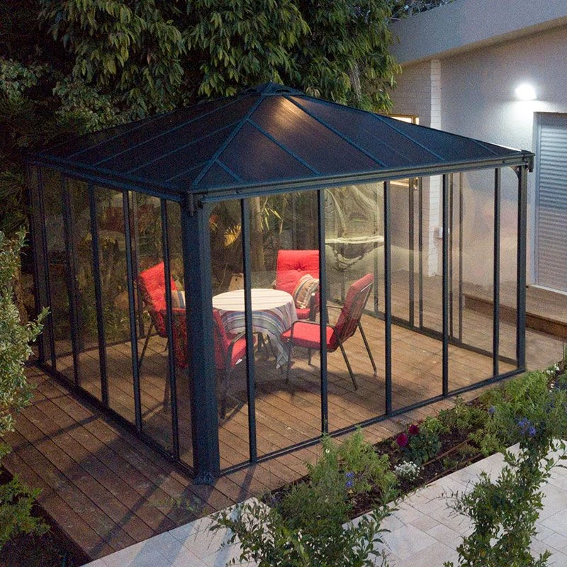 12x12 Palram Canopia Ledro 3600 Enclosed Grey Gazebo 2 12x12 Palram Canopia Ledro 3600 Enclosed Grey Gazebo - Image 2
