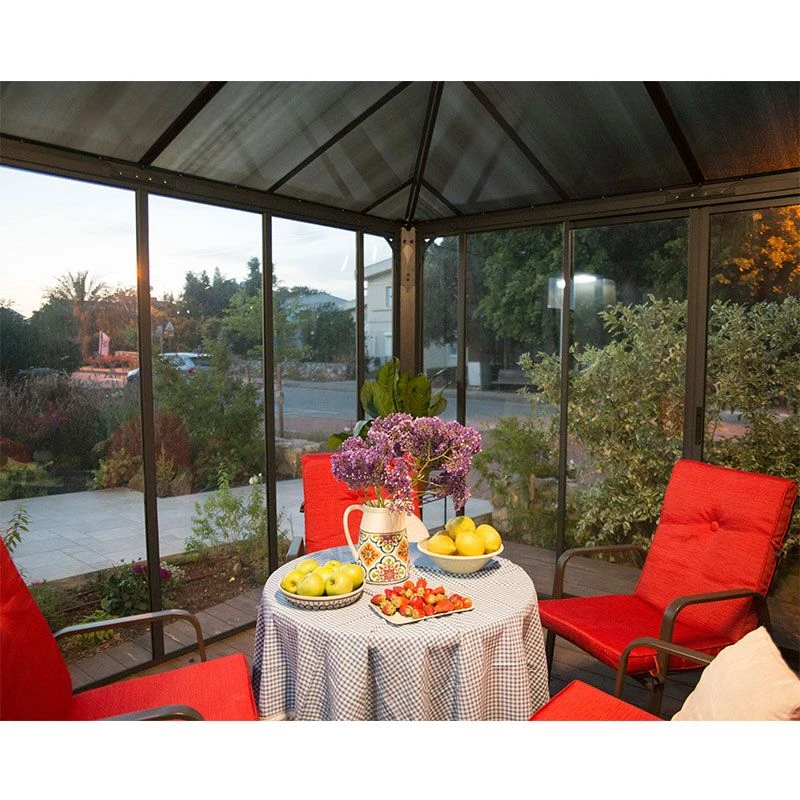 12x12 Palram Canopia Ledro 3600 Enclosed Grey Gazebo 9 12x12 Palram Canopia Ledro 3600 Enclosed Grey Gazebo - Image 9