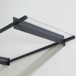 7' X 3' Palram Canopia Nancy 2050 Grey Door Canopy (2.06m X 0.94m) -Halls || Lifetime || Keter Sales 705125 nancy 2500 grey clear door canopy close up1 min 1