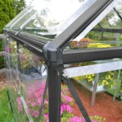 6' X 4' Palram Canopia Harmony Grey Greenhouse (1.85m X 1.26m) -Halls || Lifetime || Keter Sales 705163 harmony 6x4 grey close up3 min 1