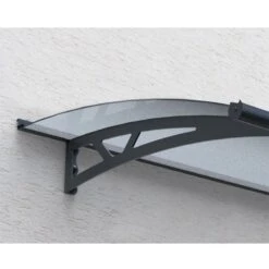 10' X 3' Palram Canopia Altair 3000 Grey Door Canopy (3.02m X 0.92m) 12 10' X 3' Palram Canopia Altair 3000 Grey Door Canopy (3.02m X 0.92m) -Halls || Lifetime || Keter Sales 705580 canopy altair 3000 grey clear close up3 min 1