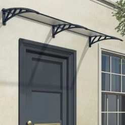 Palram Canopia Neo 2360 Grey Twinwall Door Canopy -Halls || Lifetime || Keter Sales 705608 palram canopia neo 2360 grey twinwall door canopy insitu1 min