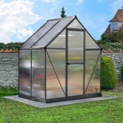 Halls || Lifetime || Keter Sales 20 6' X 4' Palram Canopia Mythos Grey Greenhouse (1.85m X 1.26m)