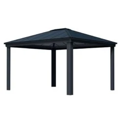 14' X 12' Palram Canopia Dallas 4300 Grey Garden Gazebo (4.26m X 3.64m) -Halls || Lifetime || Keter Sales 705938 14x12 palram dallas 4300 grey garden gazebo cutout min