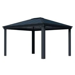 16' X 12' Palram Canopia Dallas 4900 Grey Garden Gazebo (4.88m X 3.64m) -Halls || Lifetime || Keter Sales 706082 16x12 palram dallas 4900 grey garden gazebo cutout min