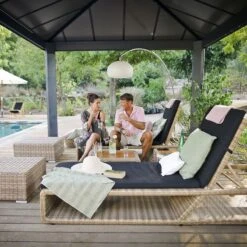 20' X 12' Palram Canopia Dallas 6100 Grey Garden Gazebo (6.12m X 3.64m) -Halls || Lifetime || Keter Sales 706083 20x12 palram dallas 6100 grey garden gazebo insitu3 min 1