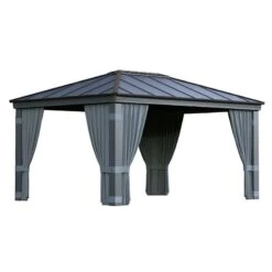 Palram Canopia Gazebo Curtains Set For Dallas 4900 Garden Gazebo -Halls || Lifetime || Keter Sales 706598 palram gazebo curtains for dallas 4900 gazebo cutout2 min