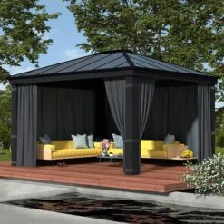 Palram Canopia Gazebo Curtains Set For Dallas 4900 Garden Gazebo