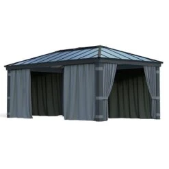 Palram Canopia Gazebo Curtains Set For Dallas 6100 Garden Gazebo -Halls || Lifetime || Keter Sales 706600 palram gazebo curtains for dallas 6100 gazebo cutout1 min