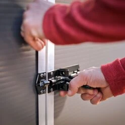 6' X 5' Palram Canopia Rubicon Double Door Plastic Garden Shed - Dark Grey (1.85m X 1.53m) -Halls || Lifetime || Keter Sales 706806bun 6x5 palram rubicon dd plastic shed grey close up10 min